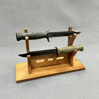 Couteau de Chasse Fixe Portable Très Efficace pour l'Extérieur avec Manche en Fibre de Verre et Lame Droite Mince à Oxydation Noire