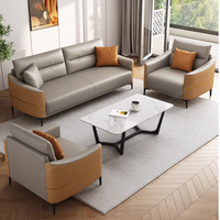 Ensemble de canapés ergonomiques modernes pour bureau et salon, chaises modulaires pour invités en cuir PU durable