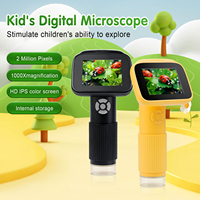 Loupe numérique 1000X 8 LED 2MP avec écran 2 pouces, jouet scientifique portable pour enfants, mini microscope électronique de poche pour enfants