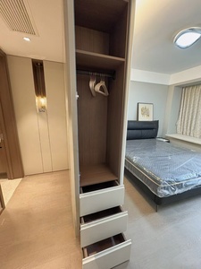 Armadio Angolare Contemporaneo in Legno con Divisori Sospesi - Mobile Salvaspazio Antiumidità per Camera da Letto, Appartamento, Hotel - Product Image 5