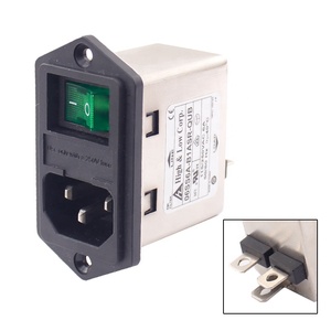 Mini-versione di alimentazione modulo di ingresso IEC 320 C14 EMI Filtro rocker Switch Fuse Holder 4.8 - Product Image 4