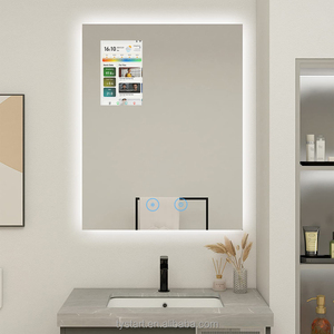 Miroir de maquillage intelligent à LED rectangulaire moderne, éclairé, mural, anti-buée, pour l'industrie de la beauté - Product Image 1