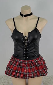 Pakaian dalam renda seksi, seragam pinggang rok mini tali bagian setelan bernafas tipis - Product Image 6