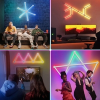 Lumière d'ambiance LED à éclairage modulable RGB pour salle de jeu, lumière murale intelligente, décoration créative pour bar intérieur, veilleuse, contrôle par application