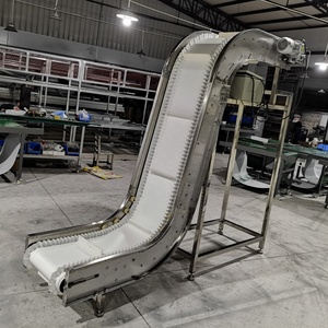 Cấp thực phẩm dốc Cleated PVC vành đai nghiêng băng tải với Phễu cho trứng khoai tây hạt thịt bánh rau kẹo cá chế biến - Product Image 4