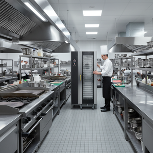 Four à vapeur entièrement en acier inoxydable avec fonction de nettoyage automatique et coins arrondis | Usage commercial - Product Image 1