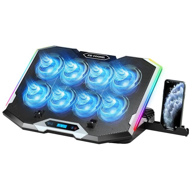 Gaming Laptop Cooling Pad Cooler Stand for 12-15.6 Inch Notebooks with 8 Angle Adjustable Laptop Cooling Stand 2 USB Ports
