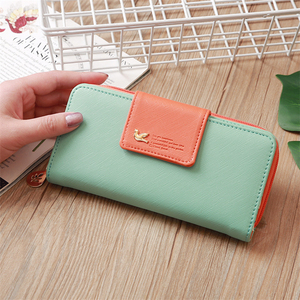 Cartera de Mano Larga de Cuero de Lujo con Logotipo Personalizado de Marca, Color <span class=keywords><strong>Violeta</strong></span>, con Cierre, Impermeable, con Patrón de Letras de Poliéster para Dinero en Efectivo y Móvil - Product Image 6