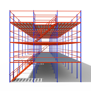 Rayonnages de mezzanine industriels multicouches réglables en acier laminé à froid, rayonnages sélectifs pour palettes, protection antirouille et anticorrosion - Product Image 3