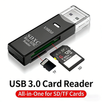 Adaptateur Lecteur de Cartes USB 3.0 Intelligent Multifonction 2-en-1 avec SD TF pour Mac PC, Accessoire Micro USB Externe pour Ordinateur Portable