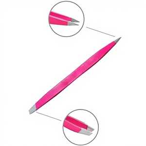 Pinzas para Cejas de Acero Inoxidable DANTRIC IMPLANTS SS-01, Punta Inclinada, Estilo Clásico Ecológico, Duraderas, en Negro/Rosa/Morado/Verde - Product Image 4
