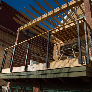 Rampe d'escalier intérieure en <span class=keywords><strong>métal</strong></span> avec main courante en <span class=keywords><strong>bois</strong></span> sur le dessus - Product Image 6