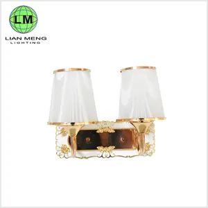 Lampu dinding klasik, lampu dinding LED dekorasi kaca Modern untuk rumah kamar tidur Hotel