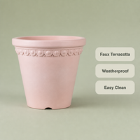 Pot de fleurs en plastique style terre cuite 12 pouces, résistant aux intempéries, pour extérieur et patio