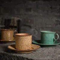 Japanse Stijl Koffiekopje En Schotel Keramiek Vintage Thee Cup Sets Porselein Klassieke Koffie Cups Tazas Para Cafe Keuken