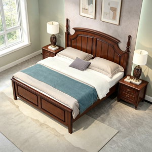 New Arrival Vertical Slat Solid Wood <b>Bed</b> <b>Frame</b> with Turned Spindle Posts for Classic Bedroom - Product Image 2