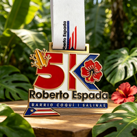 Medalla Deportiva Personalizada con Logotipo, Bajo MOQ, Fundición a Presión 3D en Aleación de Zinc, Oro, Plata, Bronce, para Maratón, 5K, 10K, con Cinta