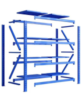 Rak Baja Gulung Dingin Sanyang 2000x500x2000mm 500kg Per Rak Dapat Disesuaikan 4 Tingkat untuk Garasi Produsen OEM/ODM