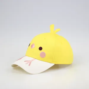 Chinese manufacturer cartoon chick curved visor baby child kids baseball cap