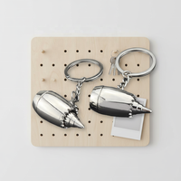 Porte-clés mousqueton en alliage de zinc avec logo personnalisé, motif gravé, léger, pendentif mini moteur d'avion, cadeau tendance pour homme