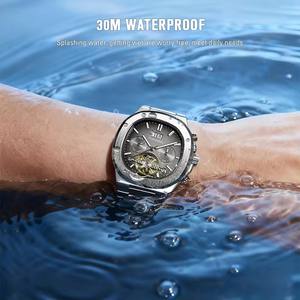 <span class=keywords><strong>Reloj</strong></span> <span class=keywords><strong>de</strong></span> Pulsera Mecánico Automático Forsining Tourbillon <span class=keywords><strong>de</strong></span> Acero Inoxidable con <span class=keywords><strong>Tres</strong></span> Esferas, Calendario y Semana, <span class=keywords><strong>Reloj</strong></span> Deportivo para Hombre - Product Image 2