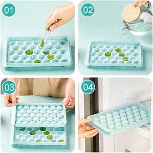 Bandeja Redonda para Cubitos de Hielo de PP de Grado Alimenticio con 33 Cavidades, Lista para Enviar - Product Image 2