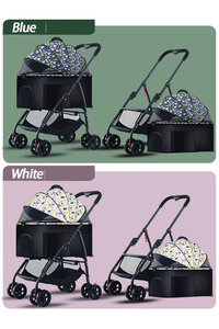 Passeggino pieghevole e comodo a 4 ruote <span class=keywords><strong>per</strong></span> animali domestici con carrello rimovibile <span class=keywords><strong>per</strong></span> il trasporto di animali domestici - Product Image 5