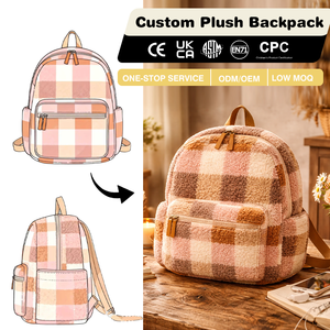 Sac à dos en peluche personnalisé pour femme, petit sac à la mode, mini sac mignon pour étudiante, petit sac <span class=keywords><strong>d</strong></span>'école, nouveau sac à dos de shopping <span class=keywords><strong>automne</strong></span>-hiver - Product Image 1