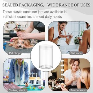 Contenants cosmétiques vides en gros, pots en plastique, petits contenants en PET transparent avec couvercles, personnalisables 3g 5g 10g 15g 20g 30g - Product Image 4