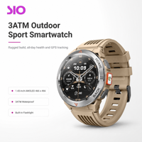 Jam Tangan Pintar 1.43 Inci AMOLED 466 X 466 GPS Kompas Altimeter 3ATM Penjawab Panggilan Senter 530mAh OEM ODM Grosir Jam Tangan Pintar