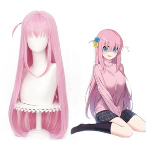 Peluca de Cosplay de Anime Bocchi the Rock, Goto <span class=keywords><strong>Hitori</strong></span>, Larga, Lisa, Rosa Claro, de 80 cm, Sintética, Resistente al Calor, al por Mayor - Product Image 1