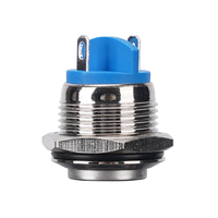 Interrupteur à bouton-poussoir LED en acier inoxydable étanche IP65, autobloquant, avec voyant lumineux, commande marche/arrêt, trou de montage 12/16/19/22 mm