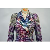 Costume décontracté pour femme de haute qualité 2026, style vintage, blazer à carreaux pied-de-poule, pantalon, veste croisée, ensemble de bureau