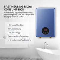 Chauffe-eau électrique sans réservoir 220-240V 4.5KW avec écran tactile numérique, chauffage rapide pour appartement