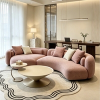 Vente directe d'usine, canapé en crème de style français, canapé modulaire en tissu de forme spéciale, style minimaliste italien pour salon