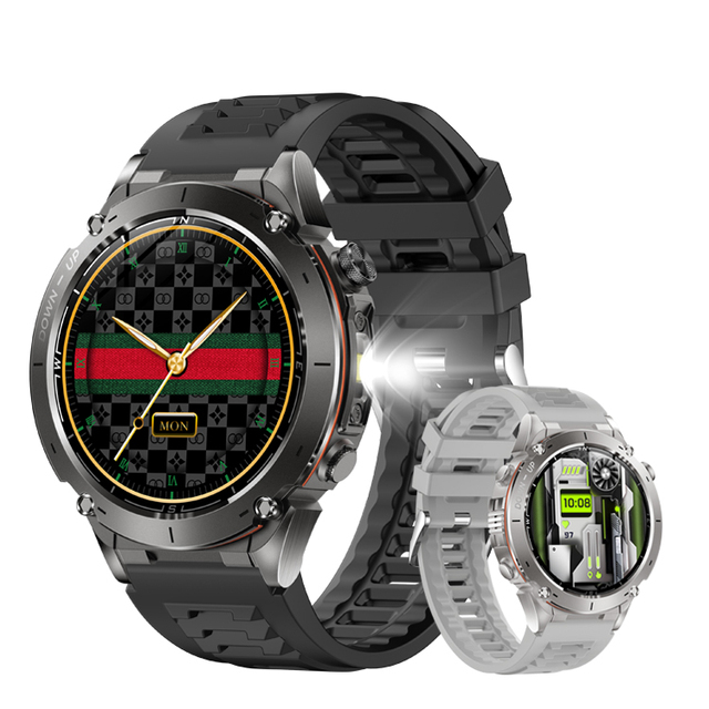 2025 Smart Watch Y101 Flashlight GPS Compass Air Pressure Altitude 730mAH Multiple Sports Modes 3ATM Waterproof Smart Watches