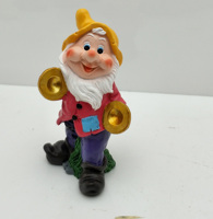 Gnome musical miniature en résine, petite taille, décoration de jardin extérieur