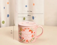 Tasse en céramique personnalisée motif papillon rose et floral avec assiettes, ensemble de tasses à dîner avec poignée pour le thé et le café