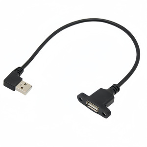 Usb Extension Cable Male To Female Right Angle With <b>Screw</b> Holes Dustproof And Rustproof 40g <b>Copper</b> Wire - Product Image 3