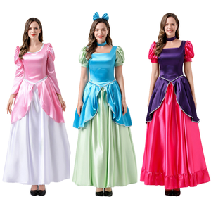 Nuevo Vestido de Princesa Rosa Elegante para Mujer Adulta, Disfraz de <span class=keywords><strong>Ariel</strong></span> de Anime, Disfraz de Sirena, Vestido de Fiesta de Halloween, Poliéster - Product Image 1