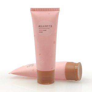 Tube en plastique rose vide de 100g personnalisé en gros avec bouchon à clapet pour sérigraphie, emballage cosmétique pour crème pour les mains - Product Image 5