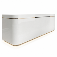 Mostrador de Recepción Moderno y Minimalista de Alta Resistencia y Peso Ligero, Barra Curva de Lujo para Salón de Belleza, Muebles Pequeños para Oficina