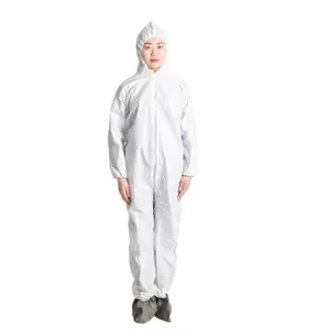 Unisex White PP Disposable Coverall Suits Jumpsuit SMS Nursing Doctor Uniform For Medical Use Ce Disposable Nonwoven Coverall