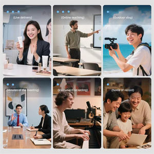 Беспроводной петличный микрофон <span class=keywords><strong>2</strong></span>.4G, одновременная запись с двух мини-микрофонов, 360° °   Всенаправленный микрофон для видеотрансляций на смартфоне - Product Image 4