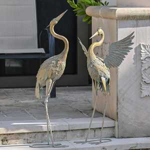 Indian Folk <b>Art</b> Metal Bird Sculpture Set of 2 Decorative Artwork for Terrace Beautification and Landscape Decor - Product Image 6
