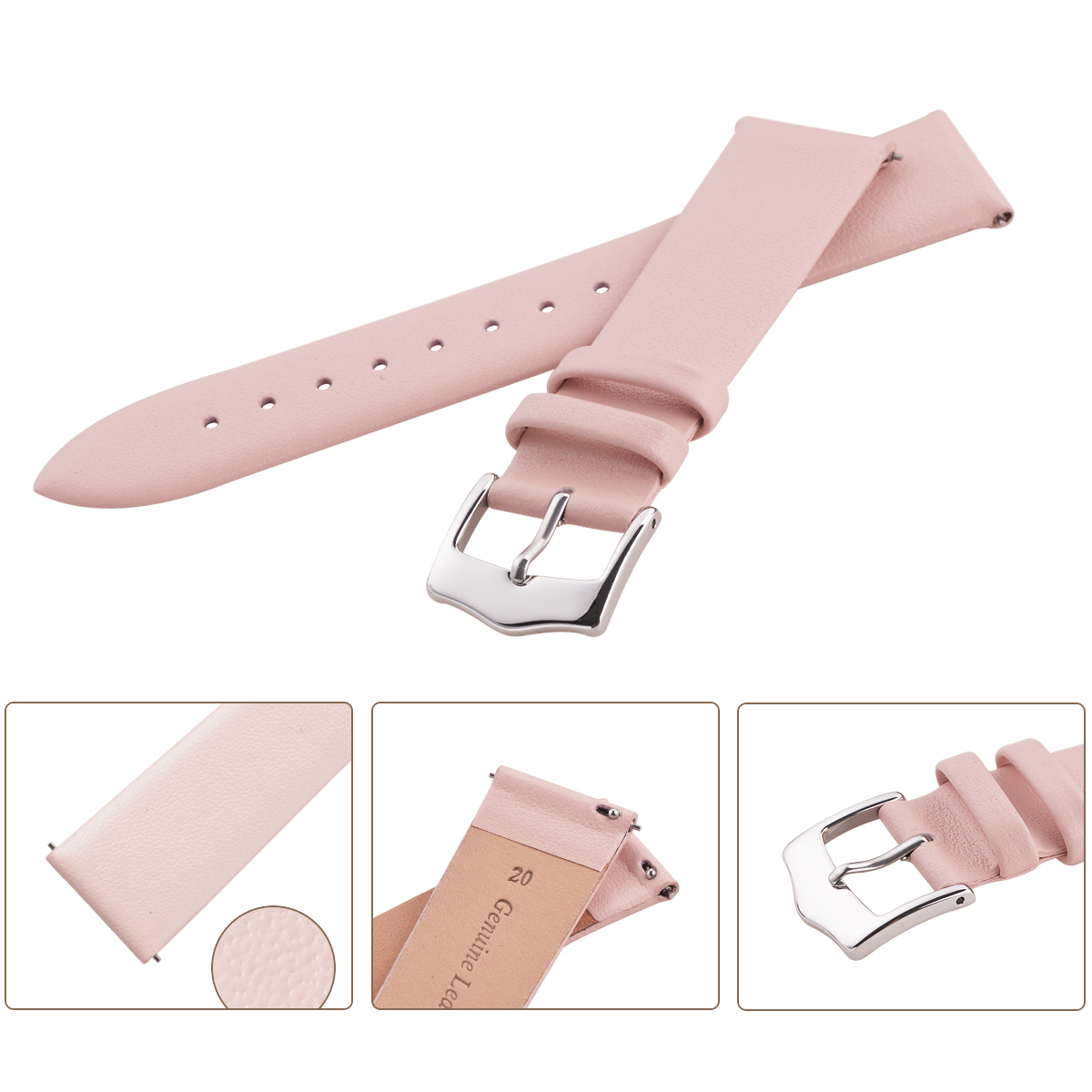 EACHE Designers Véritable Bracelet de Montre En Cuir Avec Boucles Métalliques