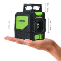 Huepar 901CR ligne transversale horizontale à 360 degrés auto-nivelante, mode multi-impulsions extérieur 5 lignes niveau laser à faisceau rouge