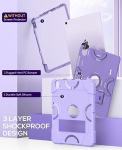 3 trong 1 gồ ghề bảo vệ trường hợp đối với <span class=keywords><strong>iPad</strong></span> không khí 6 11 inch M2 2024 Tablet bìa cho <span class=keywords><strong>ipad</strong></span> không khí 5 2022 thế hệ thứ 4 2020 10.9 inch - Product Image 4