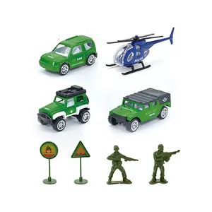 diecast spielzeug 1 64 lkw Suppliers-EPT Factory1:64 Druckguss Spielzeug Militär Set Freilauf Auto Figur LKW Armee Hubschrauber Custom Toys Ww2 Alloy Diecast Cars