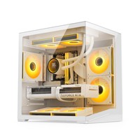 Boîtier d'ordinateur de jeu LY avec 3 panneaux en verre, compatible carte mère mATX, ventilateurs ARGB, supporte refroidisseur à eau 240mm - Vente Flash